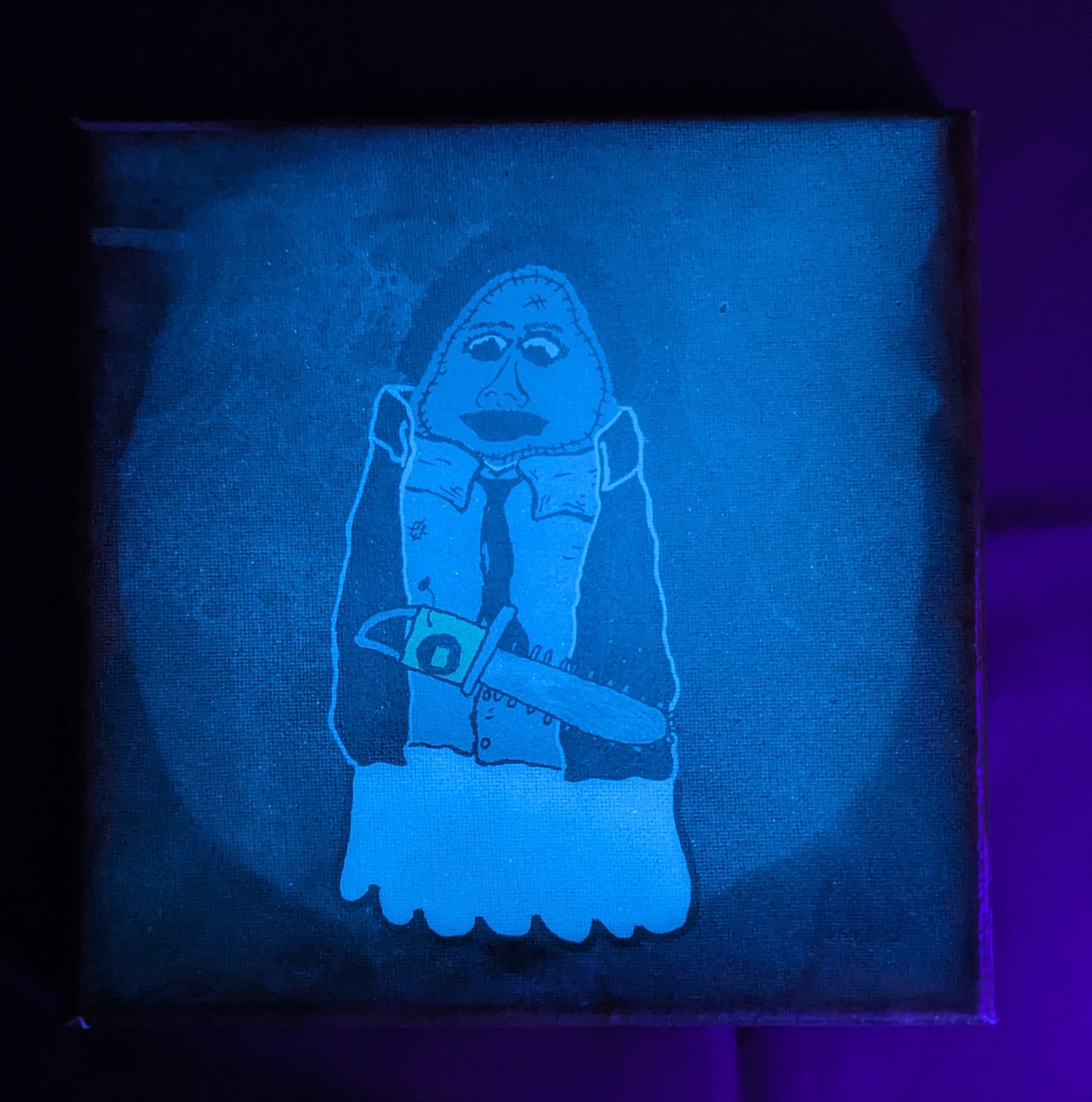 'LEATHERFACE' Glow-in-the-Dark Horror Ghost Painting ( No. 10 of 20 )